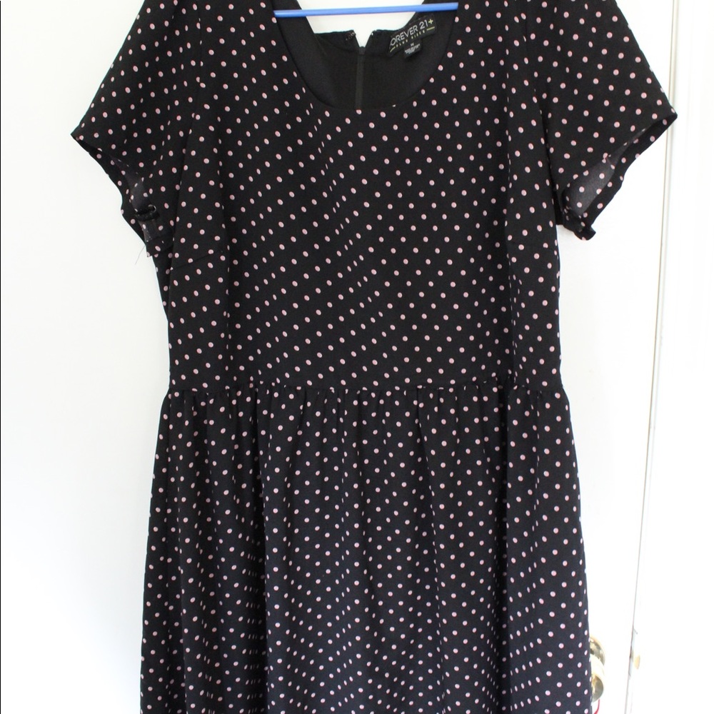 Forever 21 Black and Pink Polka Dot Dress